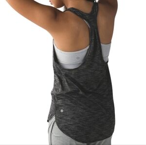 Lululemon 105 F Singlet Active Run Yoga Athletic Women 10 Heathered Black 12/14